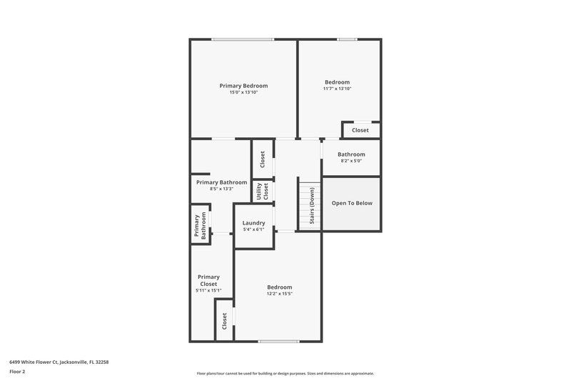 2,040/Mo, 6499 White Flower Ct Jacksonville, FL 32258 Floor Plan View 2