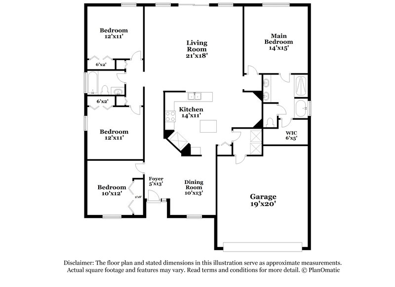 2,190/Mo, 6888 Kettle Creek Dr Jacksonville, FL 32222 Floor Plan View