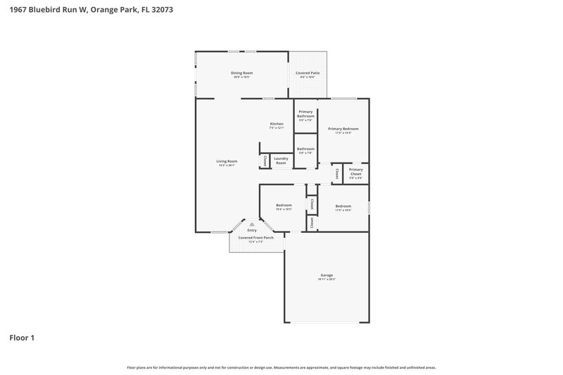 1,975/Mo, 1967 Bluebird Run W Orange Park, FL 32073 Floor Plan View