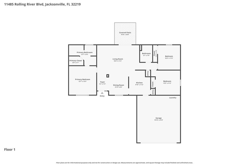 0/Mo, 11485 Rolling River Blvd Jacksonville, FL 32219 Floor Plan View