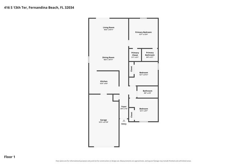 1,940/Mo, 416 S 13th Ter Fernandina Beach, FL 32034 Floor Plan View