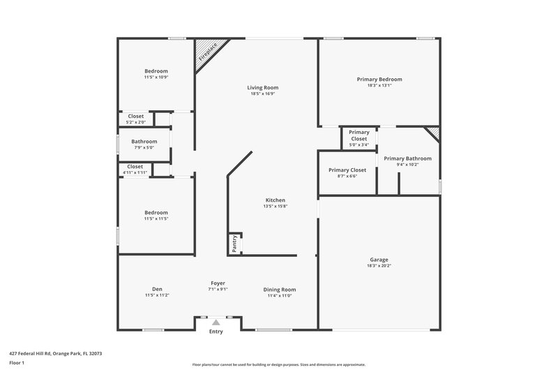 1,785/Mo, 427 Federal Hill Rd Orange Park, FL 32073 Floor Plan View