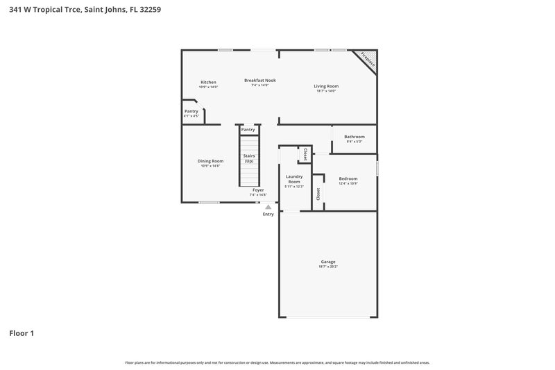 2,675/Mo, 341 W Tropical Trce Jacksonville, FL 32259 Floor Plan View