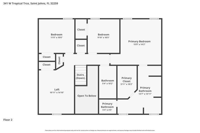 2,675/Mo, 341 W Tropical Trce Jacksonville, FL 32259 Floor Plan View 2