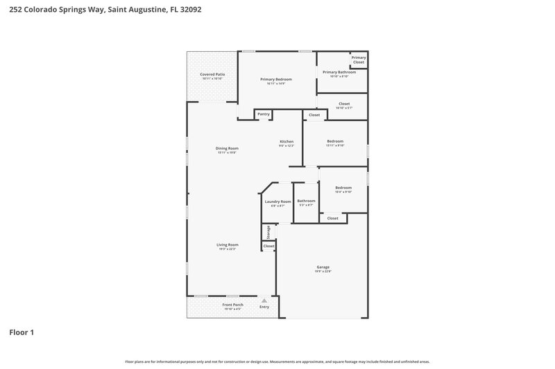 2,375/Mo, 252 Colorado Springs Way Saint Augustine, FL 32092 Floor Plan View