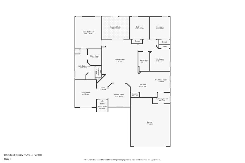 2,065/Mo, 86036 Sand Hickory Trl Yulee, FL 32097 Floor Plan View