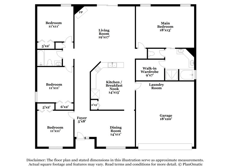 2,060/Mo, 13996 Crestwick Dr W Jacksonville, FL 32218 Floor Plan View