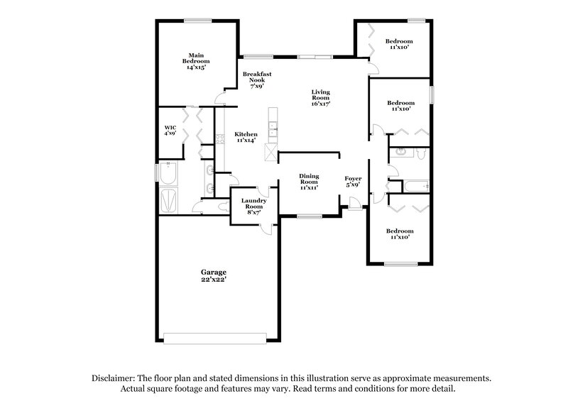 2,940/Mo, 667 Bonaparte Dr Jacksonville, FL 32218 Floor Plan View