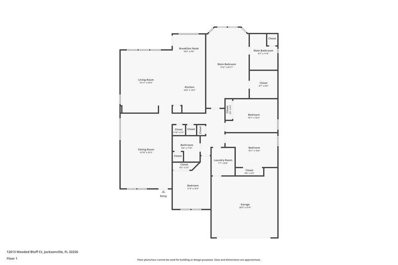 2,700/Mo, 12613 Wooded Bluff Ct Jacksonville, FL 32226 Floor Plan View