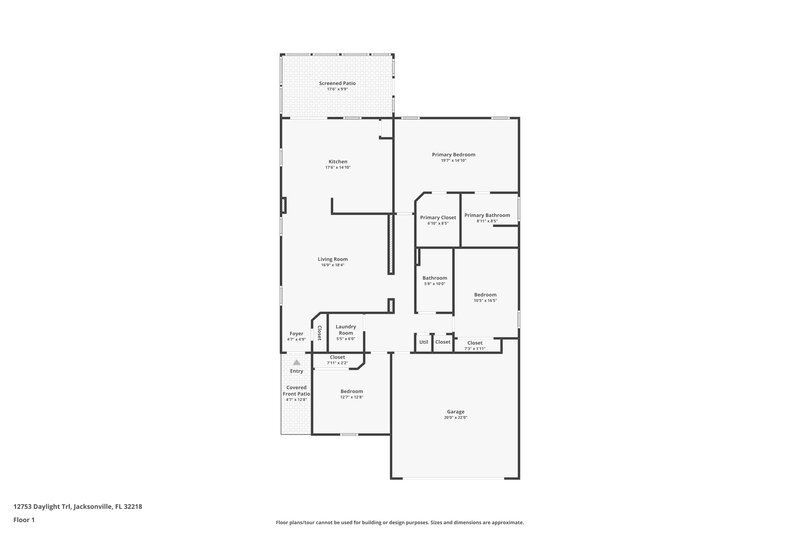 1,780/Mo, 12753 Daylight Trl Jacksonville, FL 32218 Floor Plan View