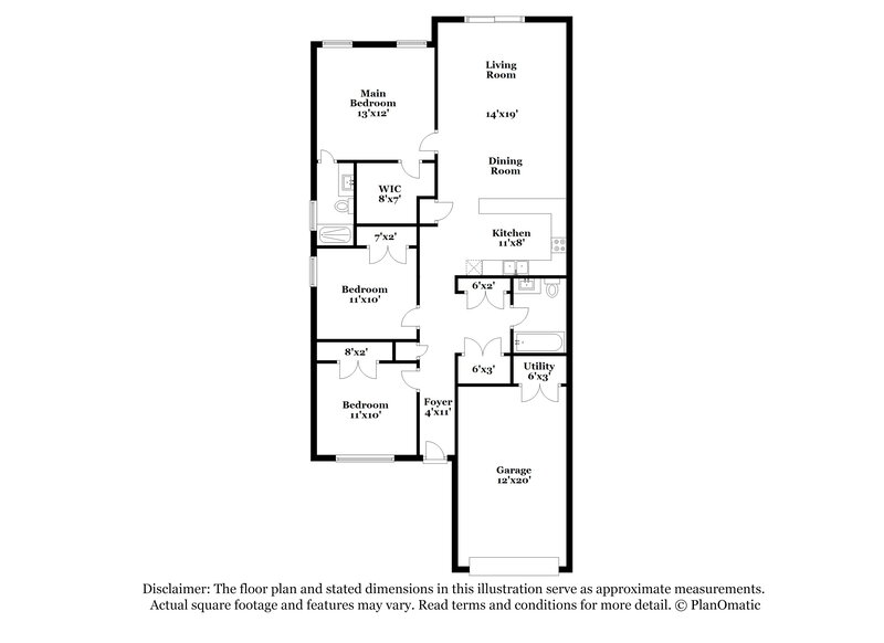 1,445/Mo, 7420 Maybrook Dr Belton, MO 64012 Floor Plan View