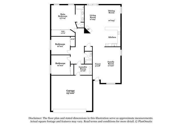 1,370/Mo, 7421 Maybrook Dr Belton, MO 64012 Floor Plan View