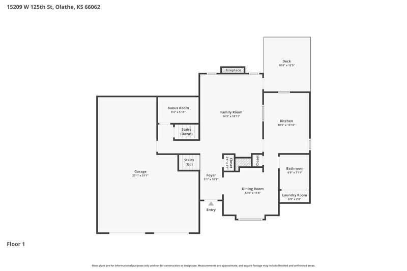 2,405/Mo, 15209 W 125th St Olathe, KS 66062 Floor Plan View