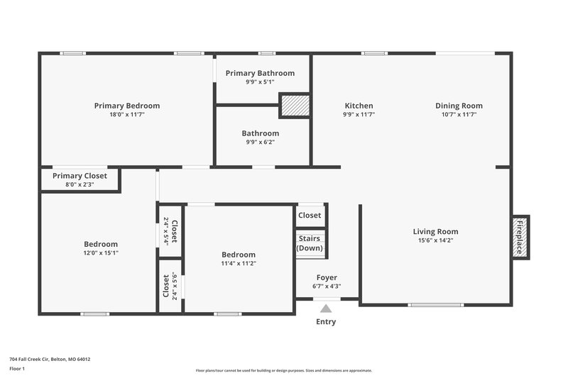 2,140/Mo, 704 Fall Creek Circle Belton, MO 64012 Floor Plan View 2