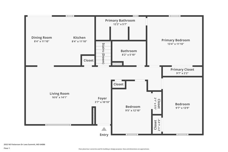 1,875/Mo, 2032 NE Patterson Dr Lees Summit, MO 64086 Floor Plan View 2