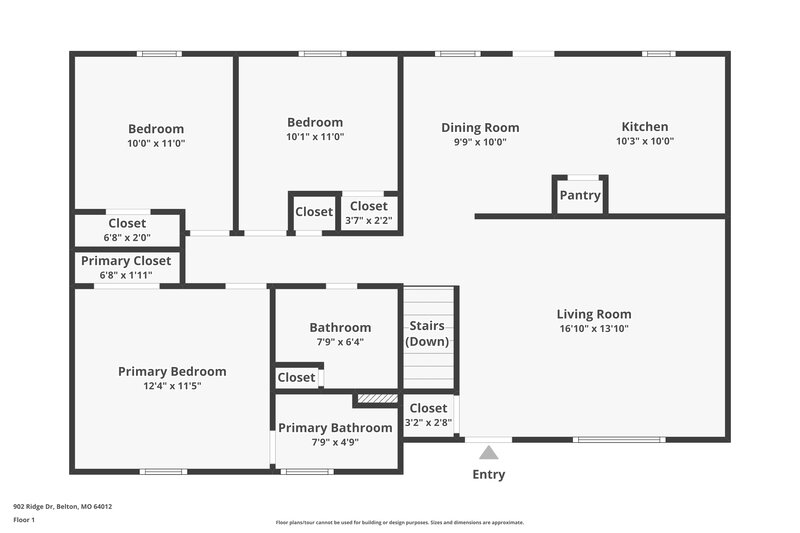 1,765/Mo, 902 Ridge Dr Belton, MO 64012 Floor Plan View
