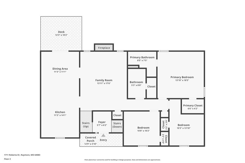 1,755/Mo, 1711 Roberta Dr Raymore, MO 64083 Floor Plan View