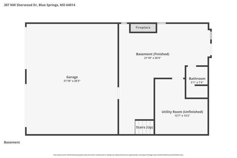 1,955/Mo, 307 NW Sherwood Dr Blue Springs, MO 64014 Floor Plan View