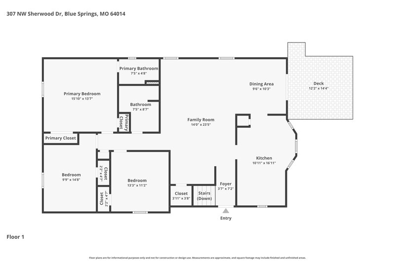 1,955/Mo, 307 NW Sherwood Dr Blue Springs, MO 64014 Floor Plan View 2