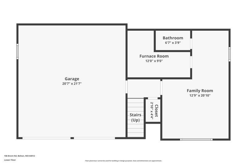 1,715/Mo, 106 Brent Rd Belton, MO 64012 Floor Plan View