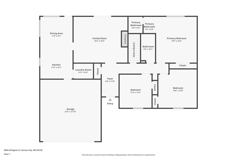 2,770/Mo, 9004 Arlington Ct Kansas City, MO 64138 Floor Plan View