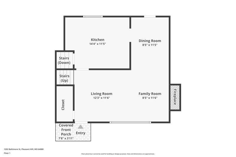 1,585/Mo, 1202 Baltimore St Pleasant Hill, MO 64080 Floorplan View