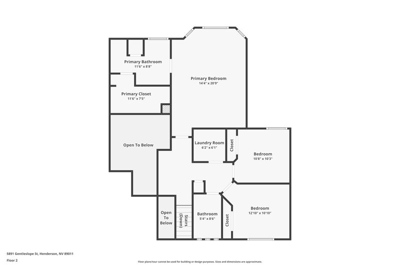 2,180/Mo, 5891 Gentleslope St Henderson, NV 89011 Floorplan View 2