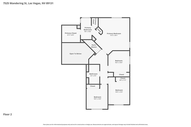 2,240/Mo, 7525 Wandering St Las Vegas, NV 89131 Floor Plan View 2