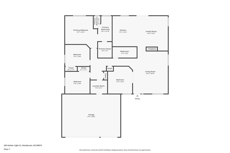 2,175/Mo, 245 Amber Light Ct Henderson, NV 89074 Floor Plan View