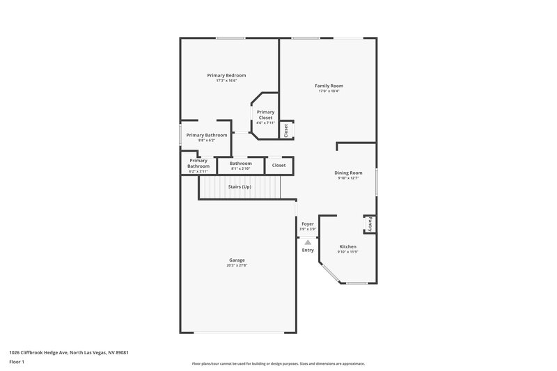 2,150/Mo, 1026 Cliffbrook Hedge Ave North Las Vegas, NV 89081 Floorplan View