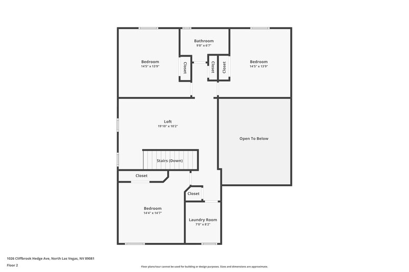 2,150/Mo, 1026 Cliffbrook Hedge Ave North Las Vegas, NV 89081 Floorplan View 2