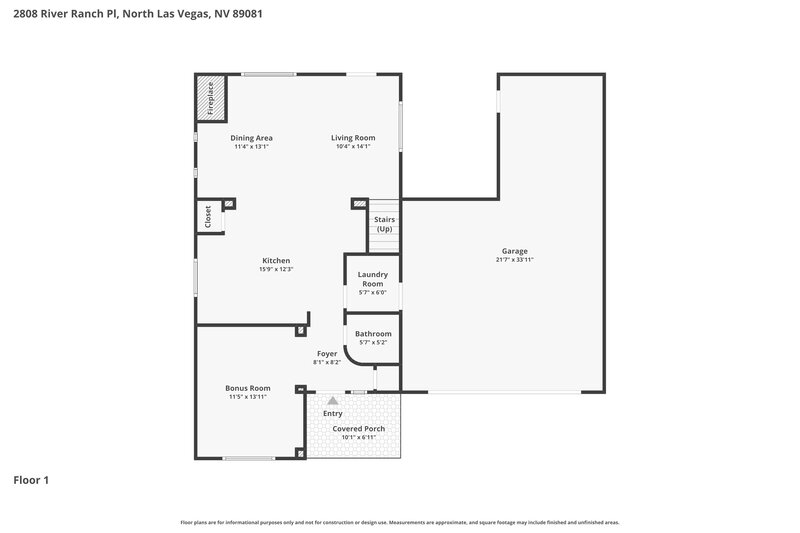 2,060/Mo, 2808 River Ranch Pl North Las Vegas, NV 89081 Floor Plan View