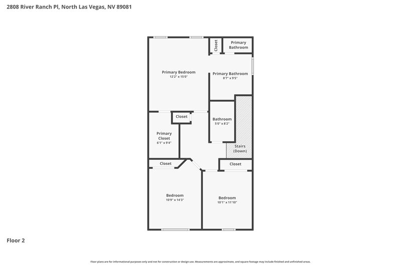 2,060/Mo, 2808 River Ranch Pl North Las Vegas, NV 89081 Floor Plan View 2