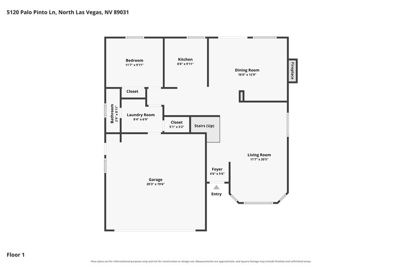 2,185/Mo, 5120 Palo Pinto Ln North Las Vegas, NV 89031 Floor Plan View 2