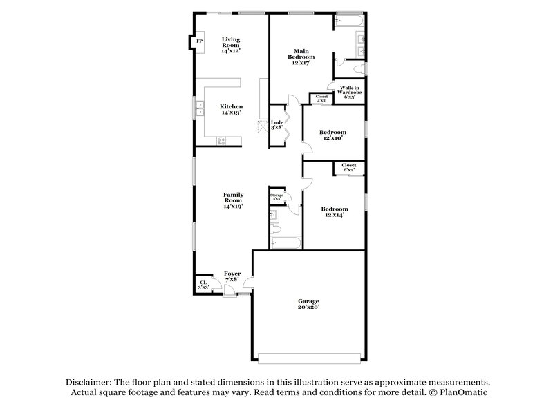 1,945/Mo, 7848 Quill Gordon Ave Las Vegas, NV 89149 Floor Plan View