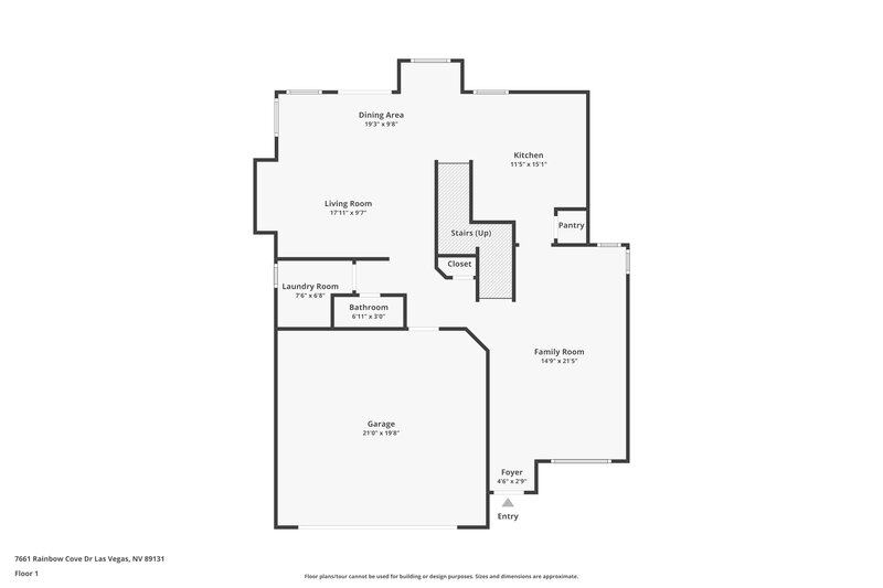 2,300/Mo, 7661 Rainbow Cove Dr Las Vegas, NV 89131 Floor Plan View