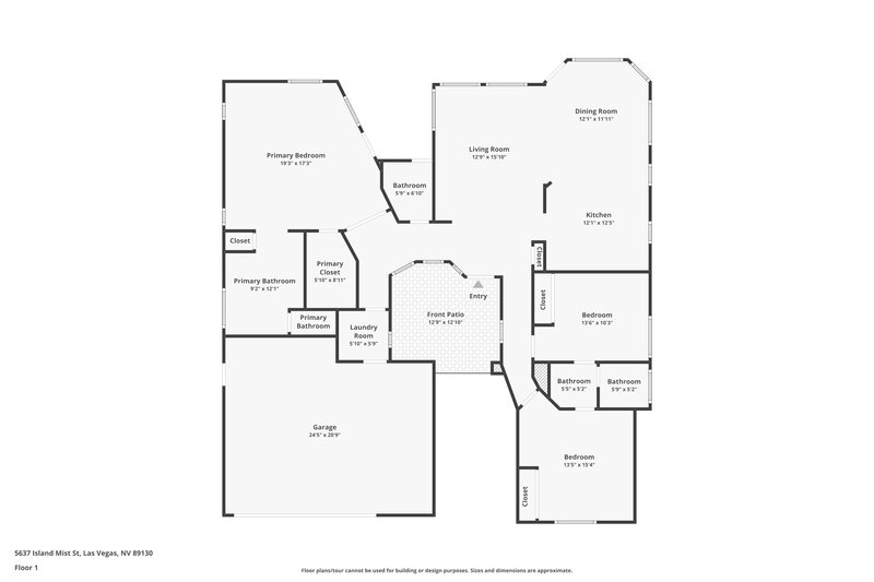 2,215/Mo, 5637 Island Mist St Las Vegas, NV 89130 Floor Plan View