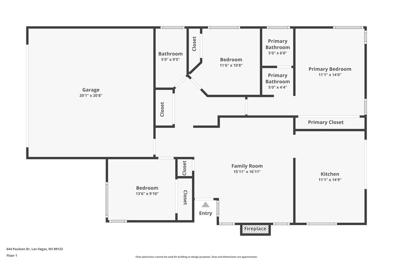 2,045/Mo, 644 Paulson Dr Las Vegas, NV 89123 Floor Plan View