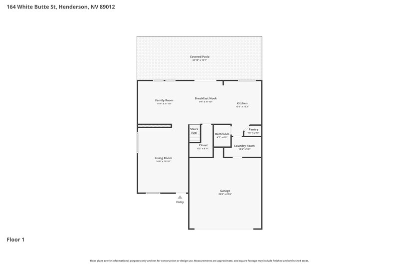 2,545/Mo, 164 White Butte St Henderson, NV 89012 Floor Plan View
