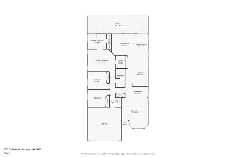 1,975/Mo, 5333 Cool Dawn Ct Las Vegas, NV 89130 Floor Plan View