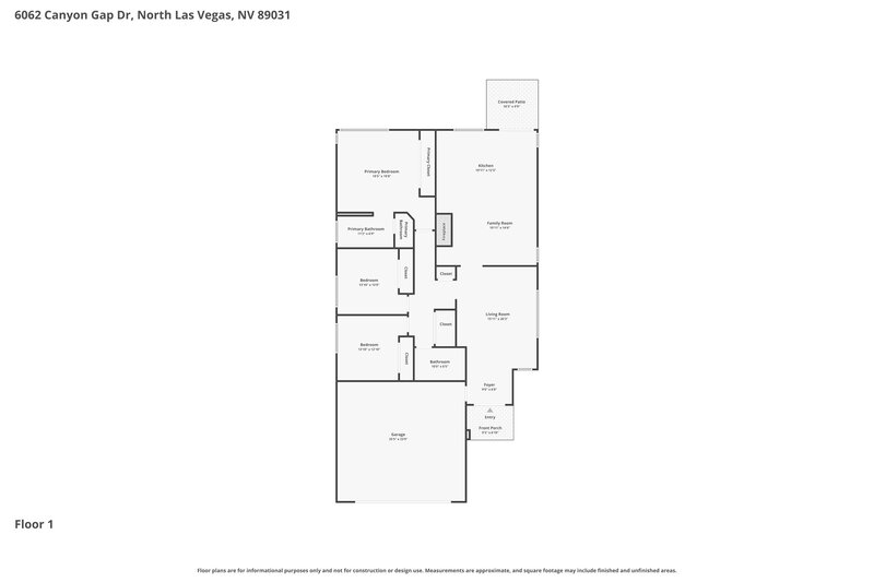 1,965/Mo, 6062 Canyon Gap Dr North Las Vegas, NV 89031 Floor Plan View