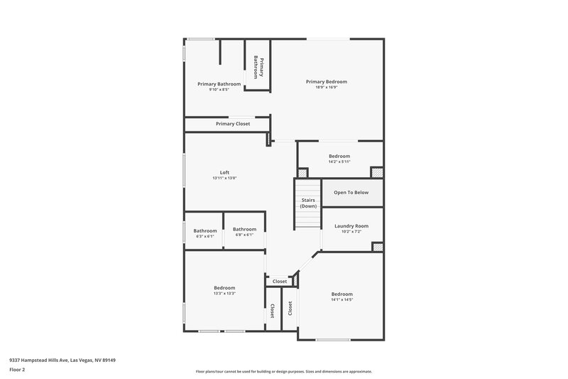 2,600/Mo, 9337 Hampstead Hills Ave Las Vegas, NV 89149 Floor Plan View 2