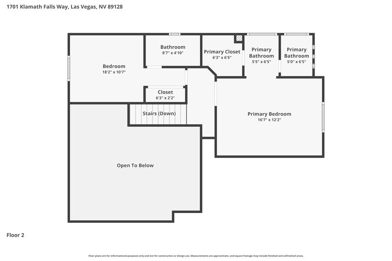 2,195/Mo, 1701 Klamath Falls Way Las Vegas, NV 89128 Floor Plan View 2