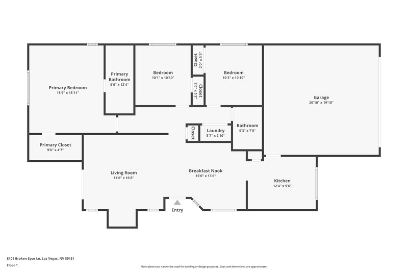 1,845/Mo, 8101 Broken Spur Ln Las Vegas, NV 89131 Floor Plan View