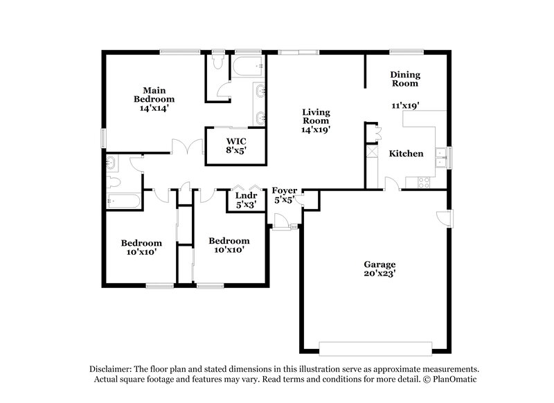 1,710/Mo, 4014 Clove Tree Ct North Las Vegas, NV 89031 Floor Plan View