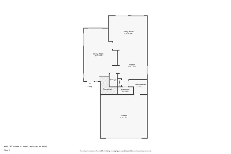2,315/Mo, 4643 Cliff Breeze Dr North Las Vegas, NV 89081 Floor Plan View