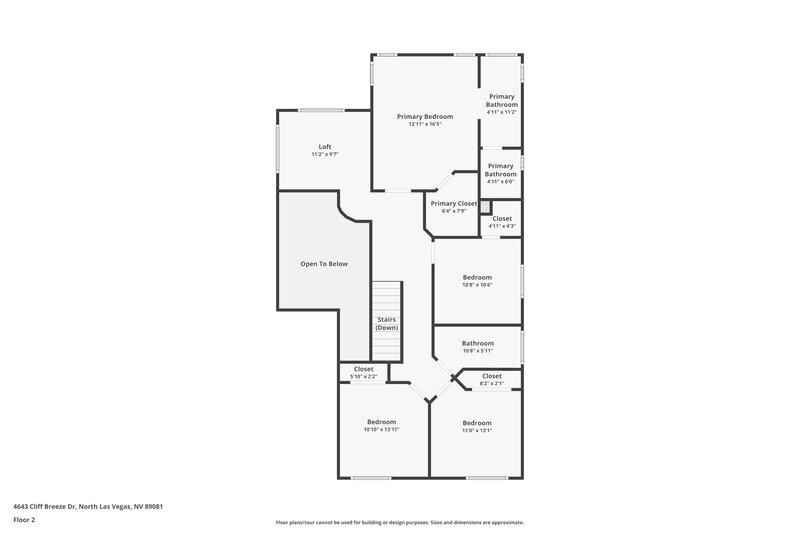2,315/Mo, 4643 Cliff Breeze Dr North Las Vegas, NV 89081 Floor Plan View 2