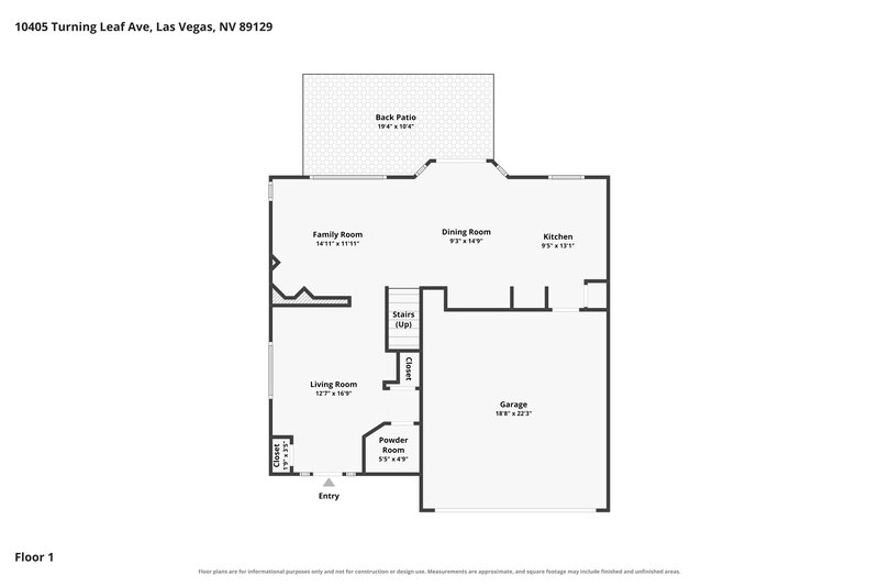 2,090/Mo, 10405 Turning Leaf Ave Las Vegas, NV 89129 Floor Plan View