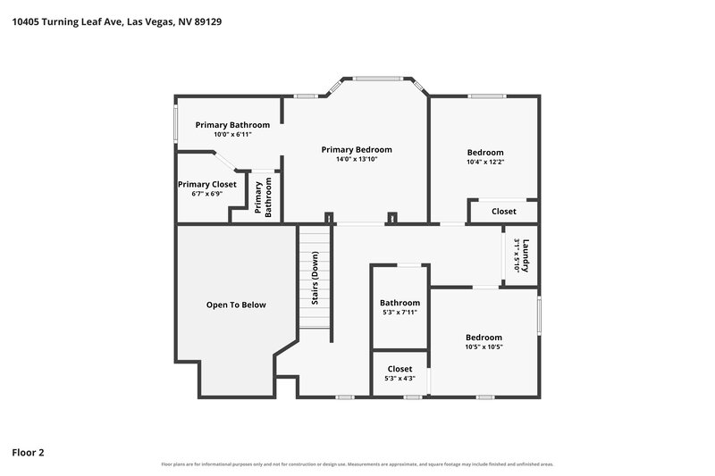 2,090/Mo, 10405 Turning Leaf Ave Las Vegas, NV 89129 Floor Plan View 2