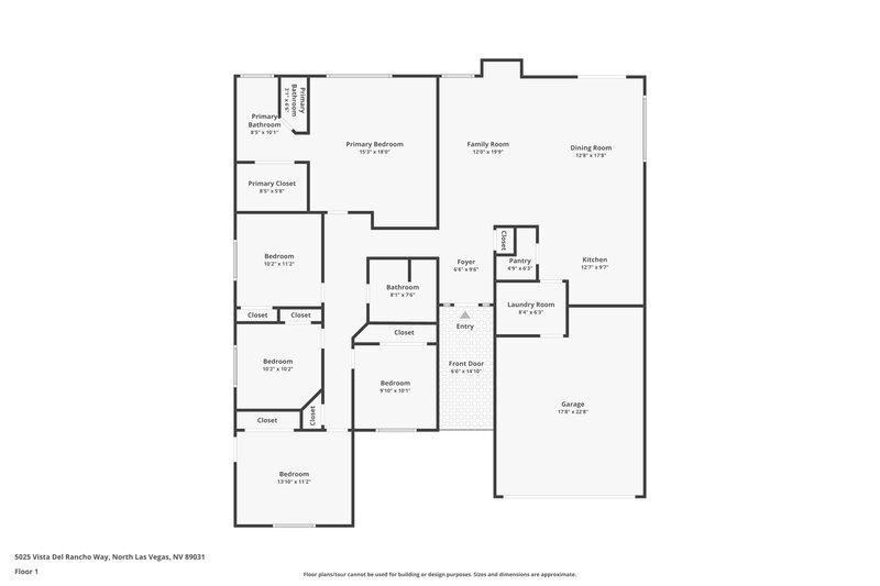 2,465/Mo, 5025 Vista del Rancho Way North Las Vegas, NV 89031 Floor Plan View